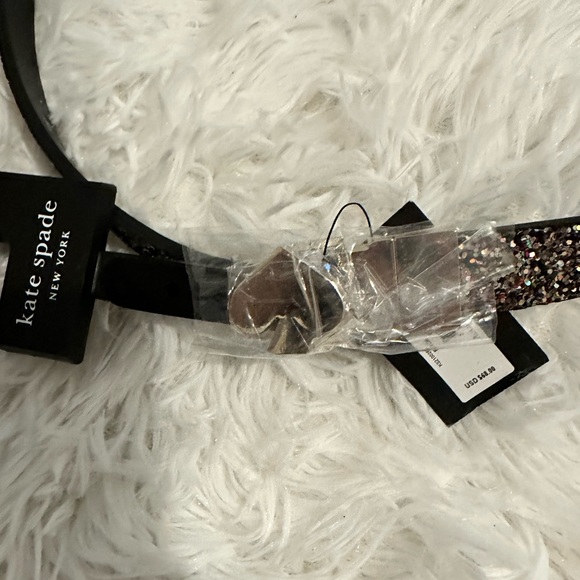 NWT! KATE SPADE GLITTERED SLIVER SPADE BELT - Picture 3 of 4